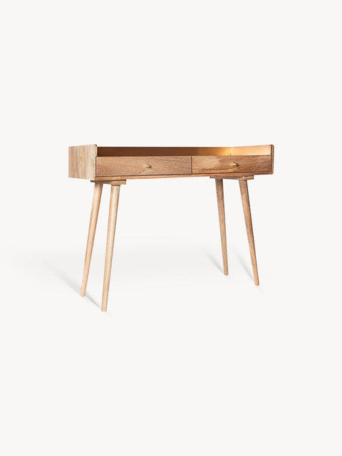 Table 2 drawer from solid teak modern natural 110x40x86 cm Taddeo