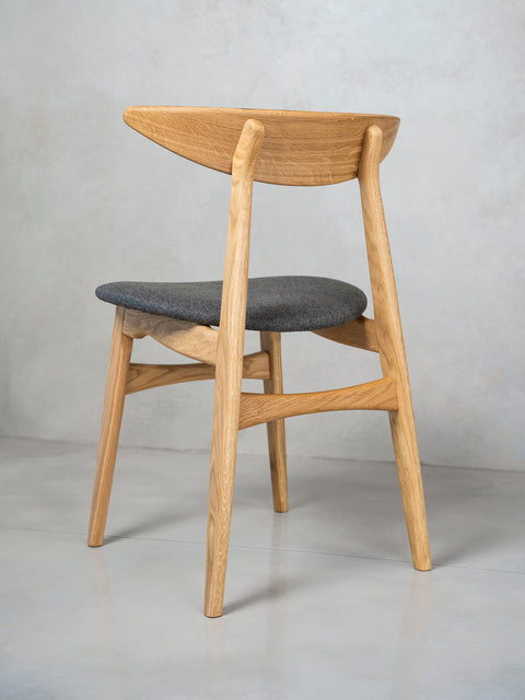 Dining chair from solid oak natural soft 75 cm Positano
