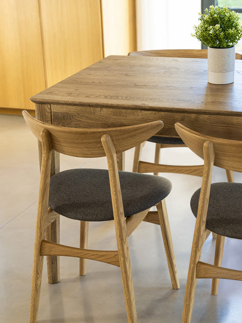 Dining extendable table of solid oak wood wild oak Luca
