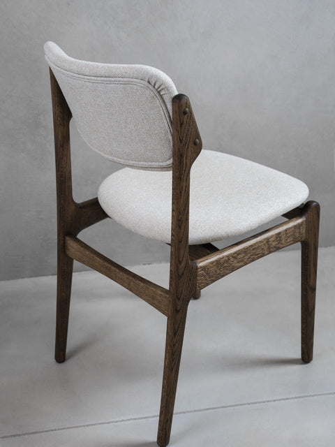Sedia da pranzo in rovere massello 79 cm moderna fumé Loreto