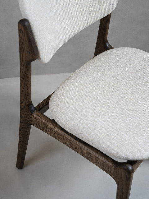 Sedia da pranzo in rovere massello 79 cm moderna fumé Loreto