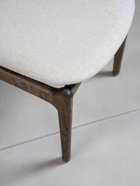 Sedia da pranzo in rovere massello 79 cm moderna fumé Loreto