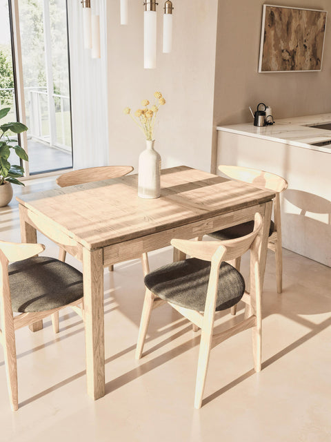 Tavolo da pranzo allungabile in rovere massello moderno bianco Cancun