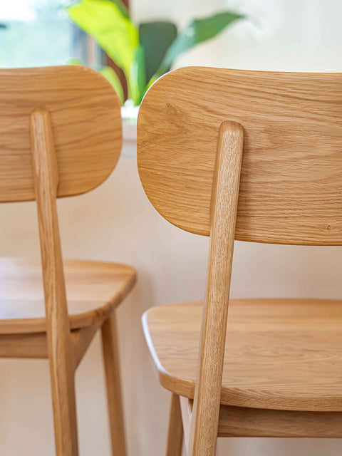 Bar chair of solid oak modern style natural 46x42x105 cm Paolo