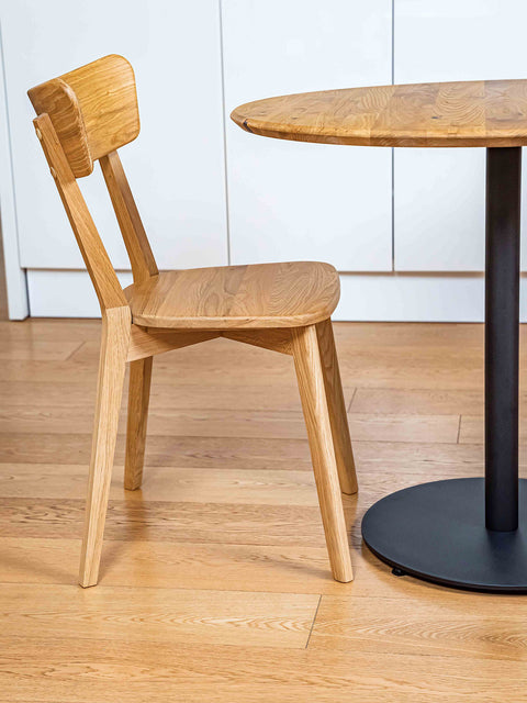 Sedia 81 cm in rovere finitura naturale ad olio moderna naturale sedile rigido Tense