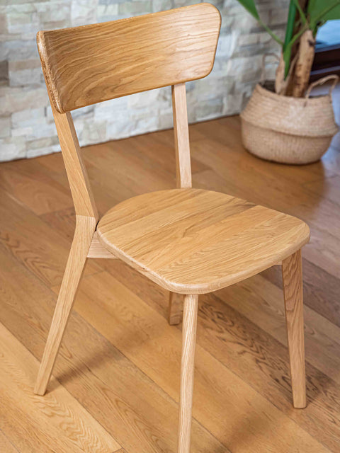 Sedia 81 cm in rovere finitura naturale ad olio moderna naturale sedile rigido Tense