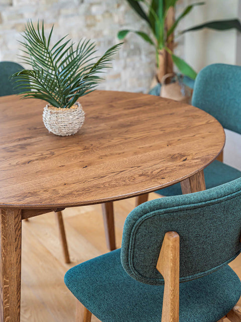 Dining extendable table solid oak modern brown Sun