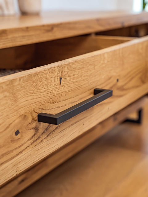 TV stand 200 сm of solid oak 2 doors modern nordic brown Cerano