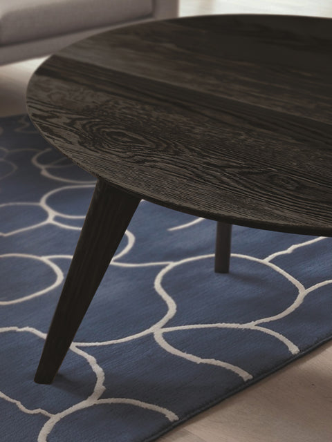 Tavolino da caffè 70 cm rovere massello finitura olio naturale moderno nero Logan