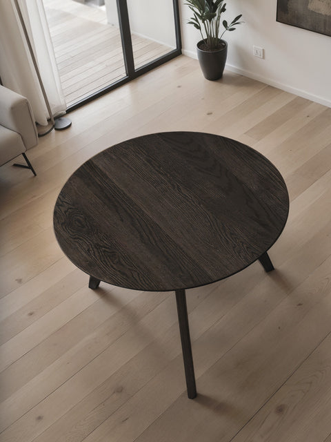 Tavolino da caffè 70 cm rovere massello finitura olio naturale moderno nero Logan