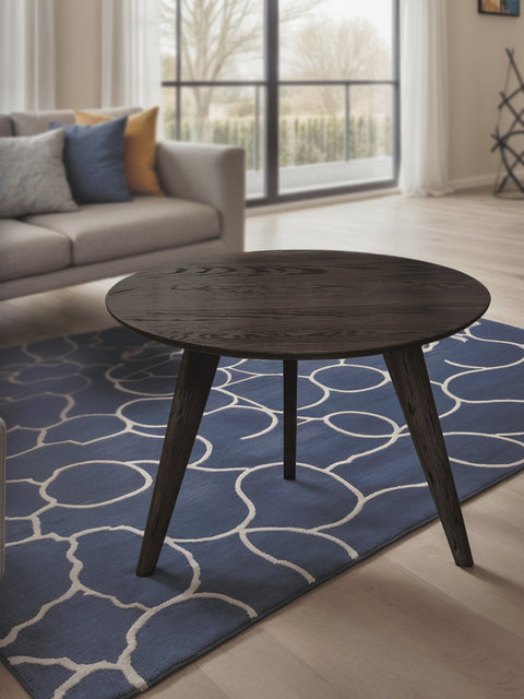 Tavolino da caffè 70 cm rovere massello finitura olio naturale moderno nero Logan