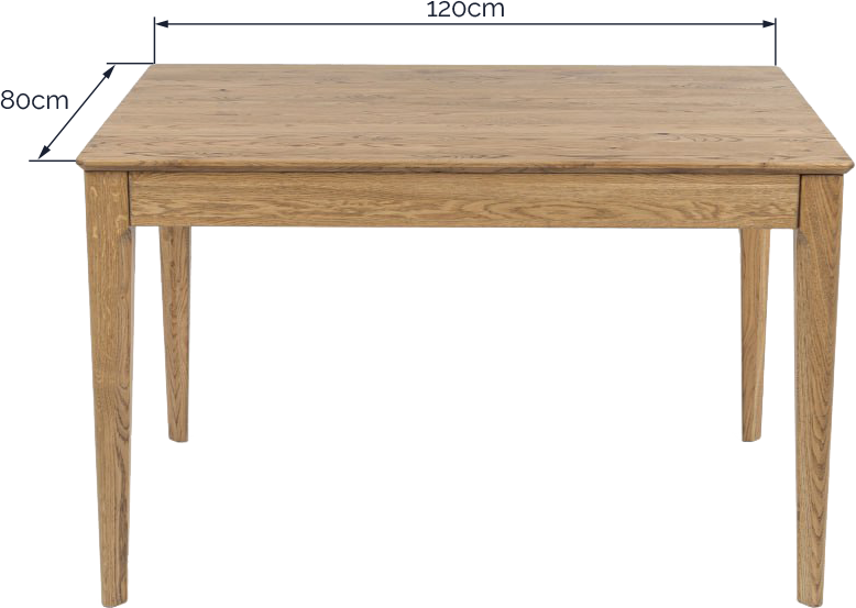 Dining extendable table of solid oak wood wild oak Luca