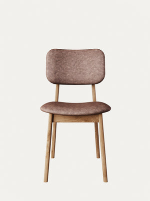 Dining chair of solid wood oak and fabric 81 cm smoked Mevis