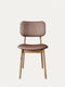 Dining chair of solid wood oak and fabric 81 cm smoked Mevis