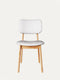 Chair 81 cm of solid oak and fabric modern soft seat natural white Mevis