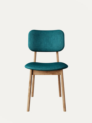 Chair of solid oak smoked turquoise Mevis