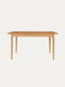 Dining extendable table of solid oak wood natural Luca