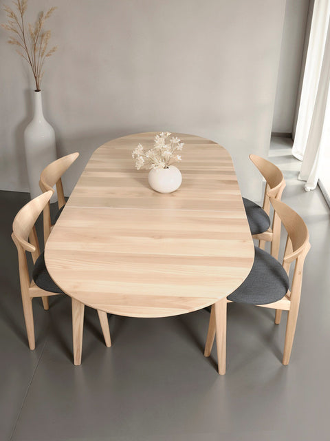 Tavolo da pranzo in rovere massello moderno nordico bianco Florence