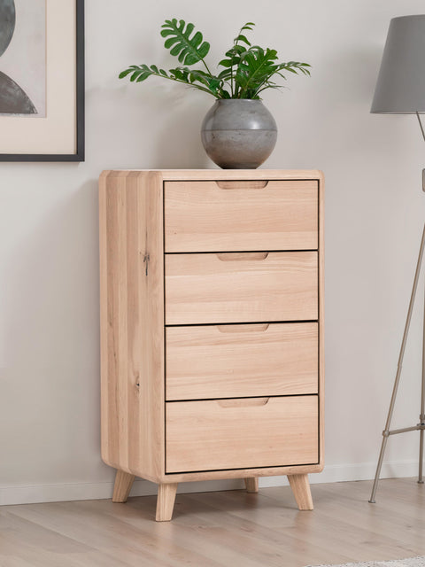Cassettiera in rovere massello sbiancato 50 cm Portofino