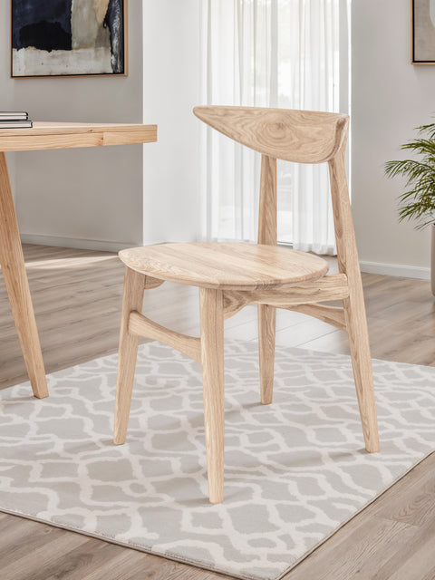 Dining chair from solid oak nordic modern hard 75 cm Positano