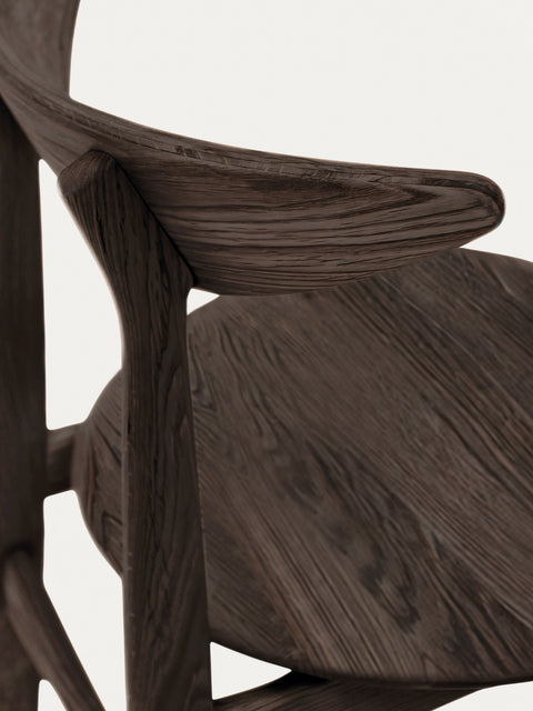 Dining chair from solid oak black modern hard 75 cm Positano