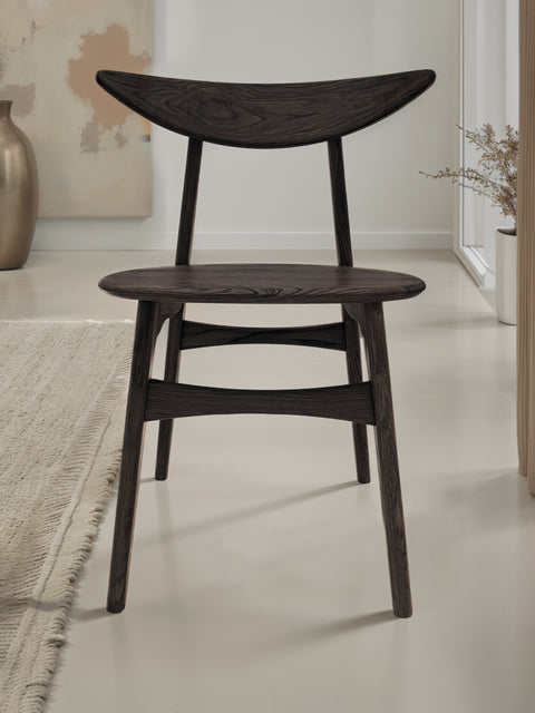 Dining chair from solid oak black modern hard 75 cm Positano