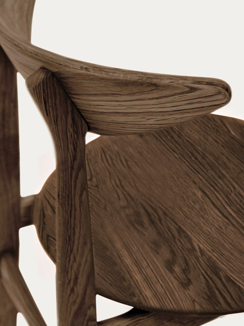 Dining chair from solid oak smoked modern hard 75 cm Positano