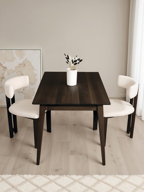 Dining extendable table solid oak modern black Austin