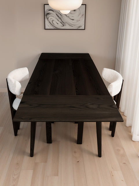 Tavolo da pranzo allungabile in rovere massello moderno nero Austin