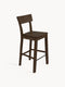 Bar chair of solid oak modern nordic black 36x37x93 cm Tense