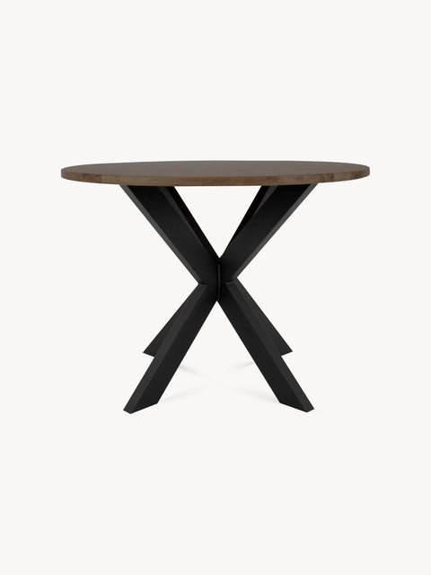 Dining table loft of solid oak nordic black 100x100x75 cm Soles