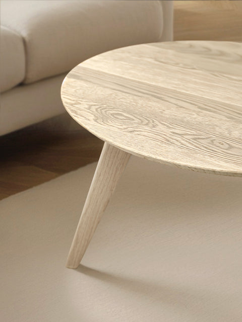 Tavolino da caffè 70 cm rovere massello finitura olio naturale moderno bianco Logan