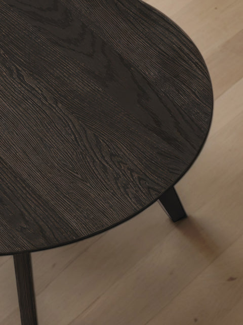 Tavolino da caffè 70 cm rovere massello finitura olio naturale moderno nero Logan