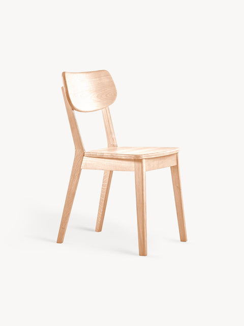 Chair 80 cm of oak natural oil finish hard seat modern white Teo