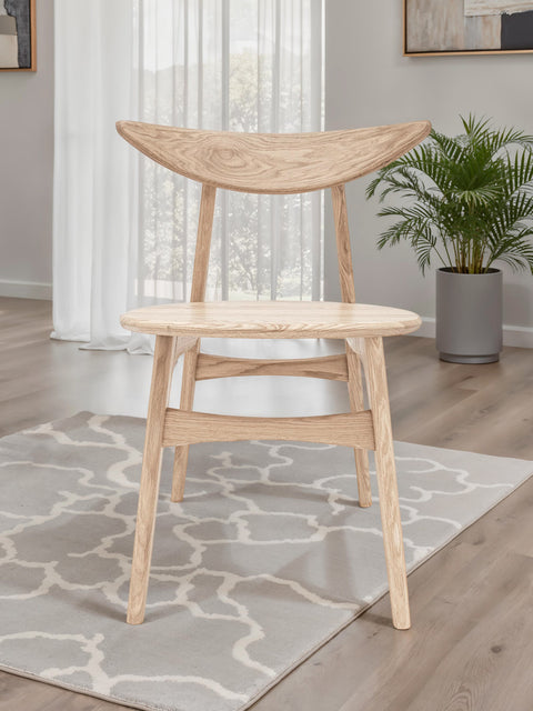Dining chair from solid oak nordic modern hard 75 cm Positano