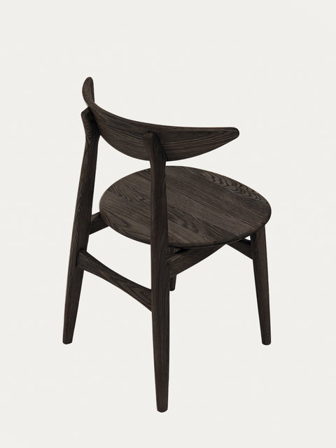 Dining chair from solid oak black modern hard 75 cm Positano