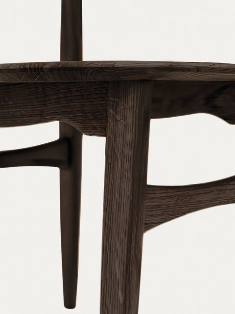 Dining chair from solid oak black modern hard 75 cm Positano