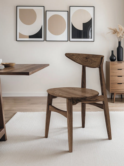 Dining chair from solid oak smoked modern hard 75 cm Positano