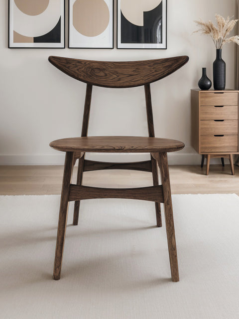 Dining chair from solid oak smoked modern hard 75 cm Positano