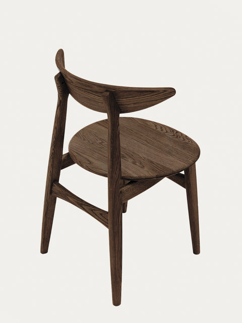 Dining chair from solid oak smoked modern hard 75 cm Positano