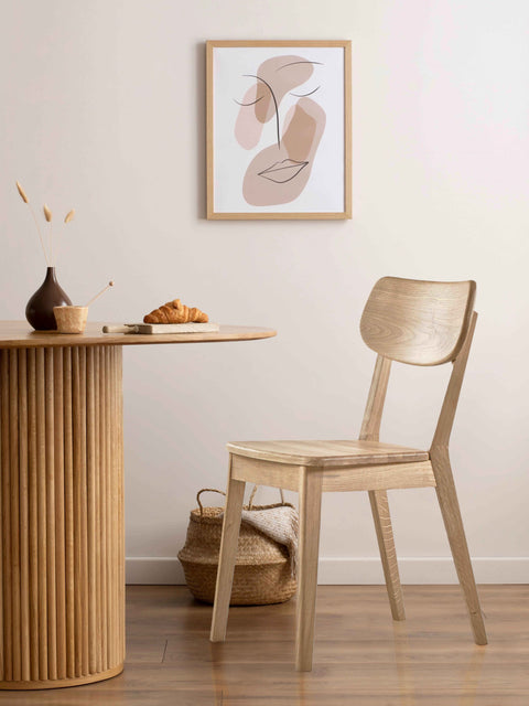 Chair 80 cm of oak natural oil finish hard seat modern white Teo