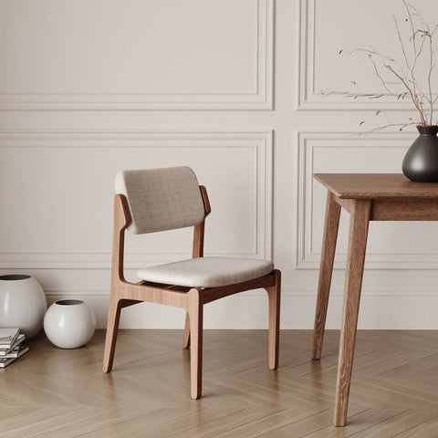 Dining chair from solid oak 79 cm smoked modern Loreto