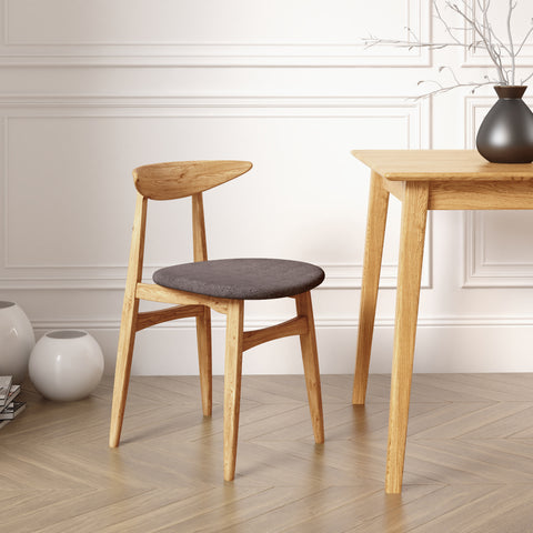 Dining chair from solid oak natural soft 75 cm Positano