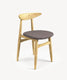 Dining chair from solid oak natural soft 75 cm Positano