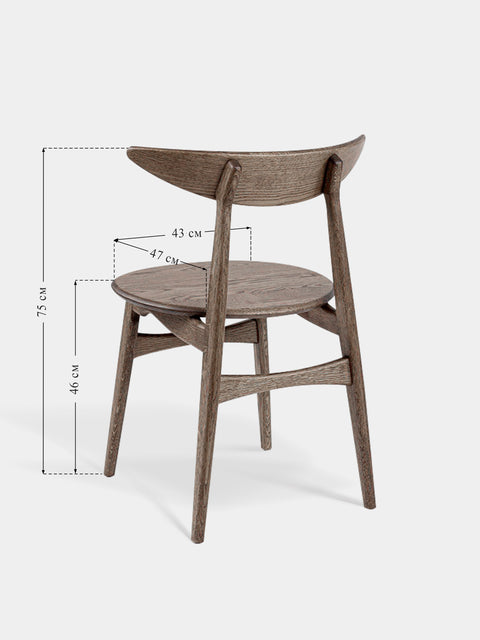 Dining chair from solid oak smoked modern hard 75 cm Positano