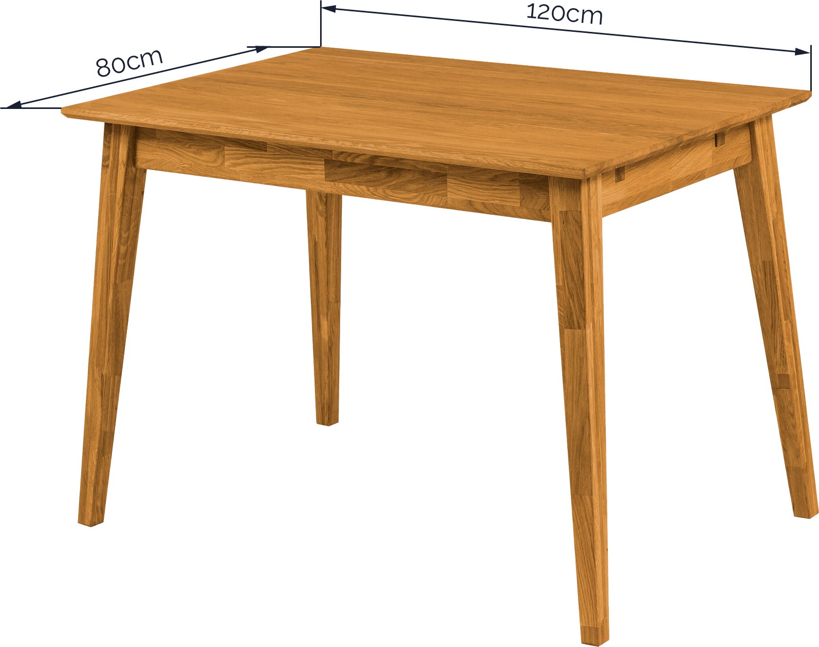 Dining extendable table solid oak modern natural Austin