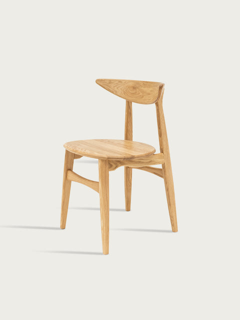 Dining chair from solid oak natural modern hard 75 cm Positano