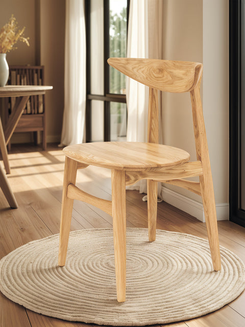 Sedia da pranzo in rovere massello naturale moderna rigida 75 cm Positano