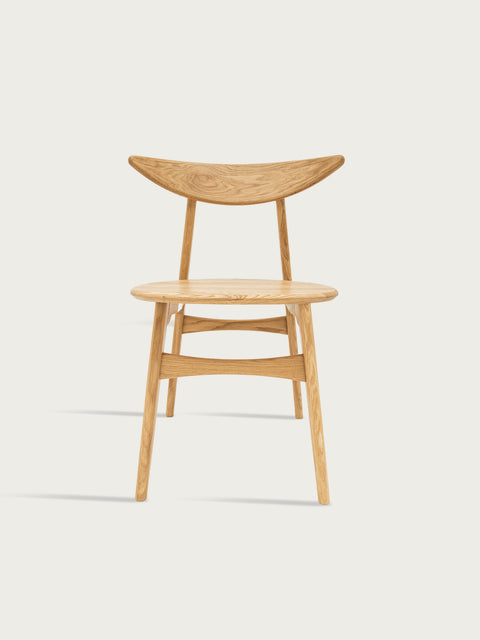 Dining chair from solid oak natural modern hard 75 cm Positano