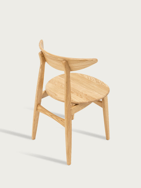 Dining chair from solid oak natural modern hard 75 cm Positano